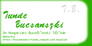 tunde bucsanszki business card